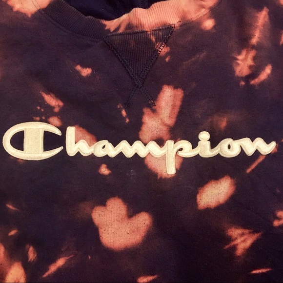 Rare! Bleach-Dyed Champion Pullover Sweatshirt - Picture 3 of 15